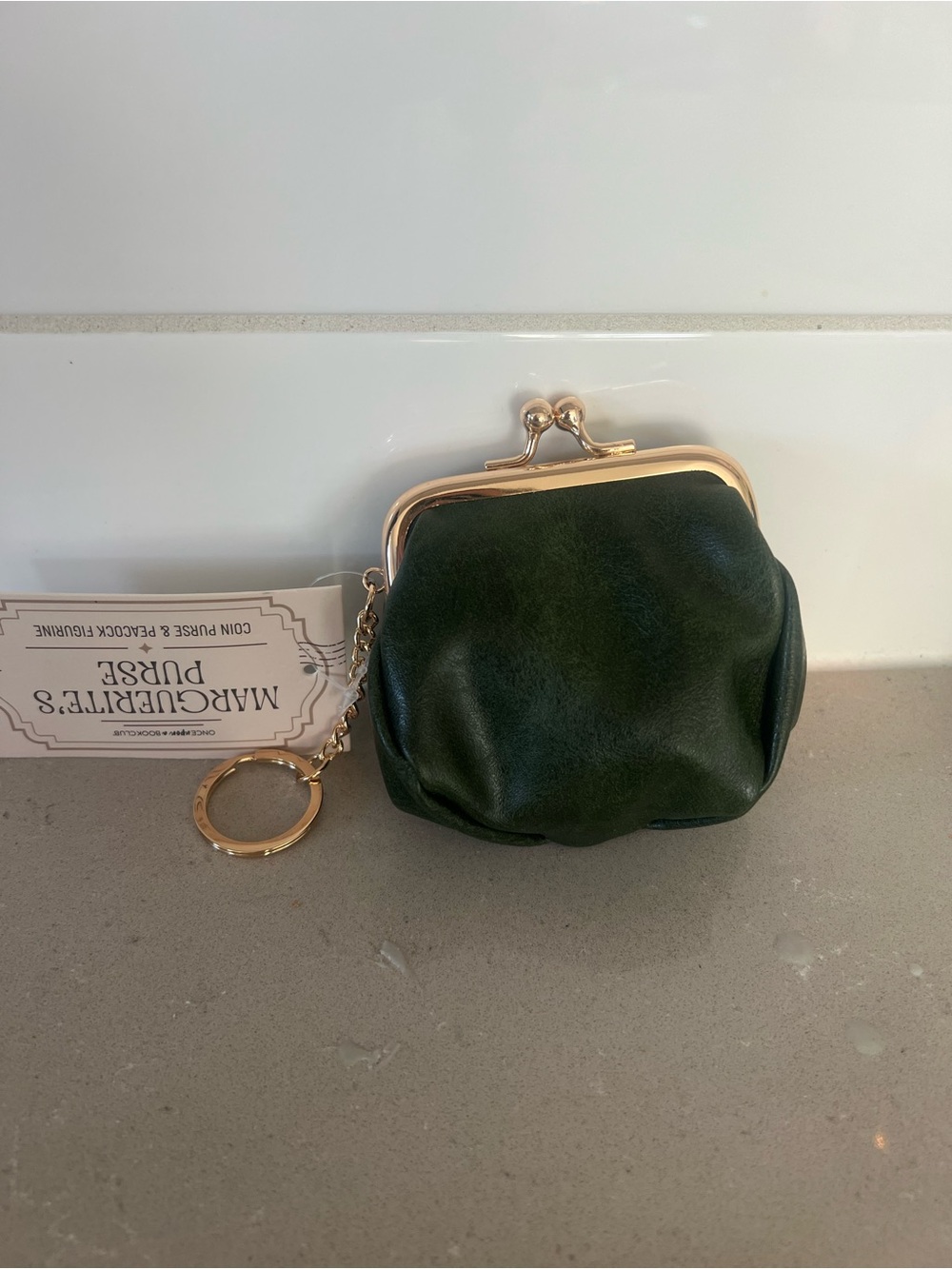 Forest Green Bag Charm Coin Pouch